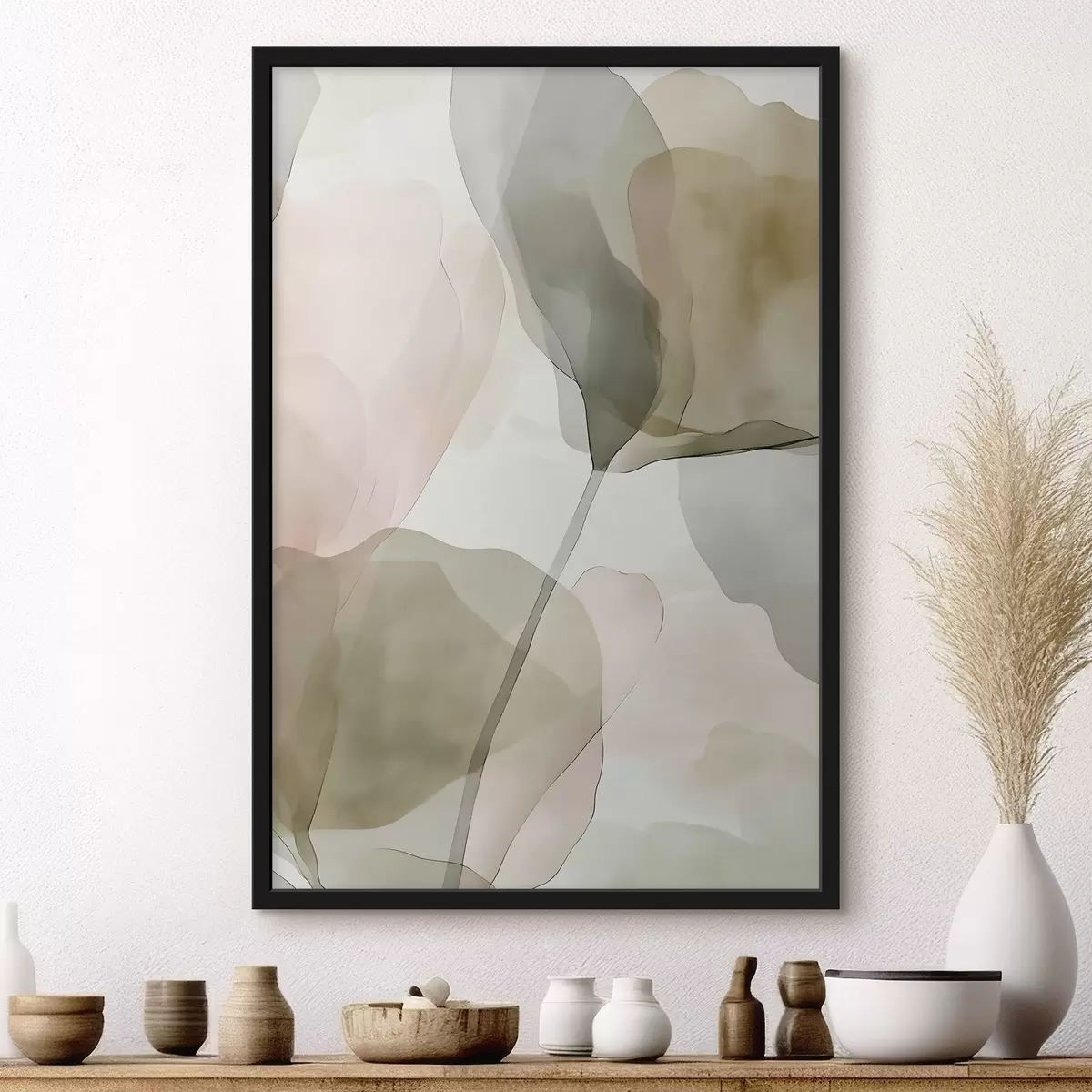 Poster Art botanique raffiné aux tons pastel f50751