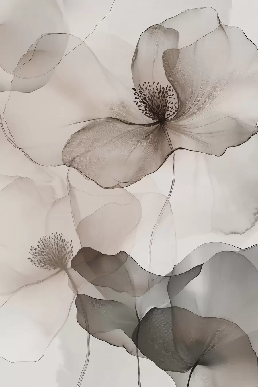 Papier peint Motifs floraux en voile f50752
