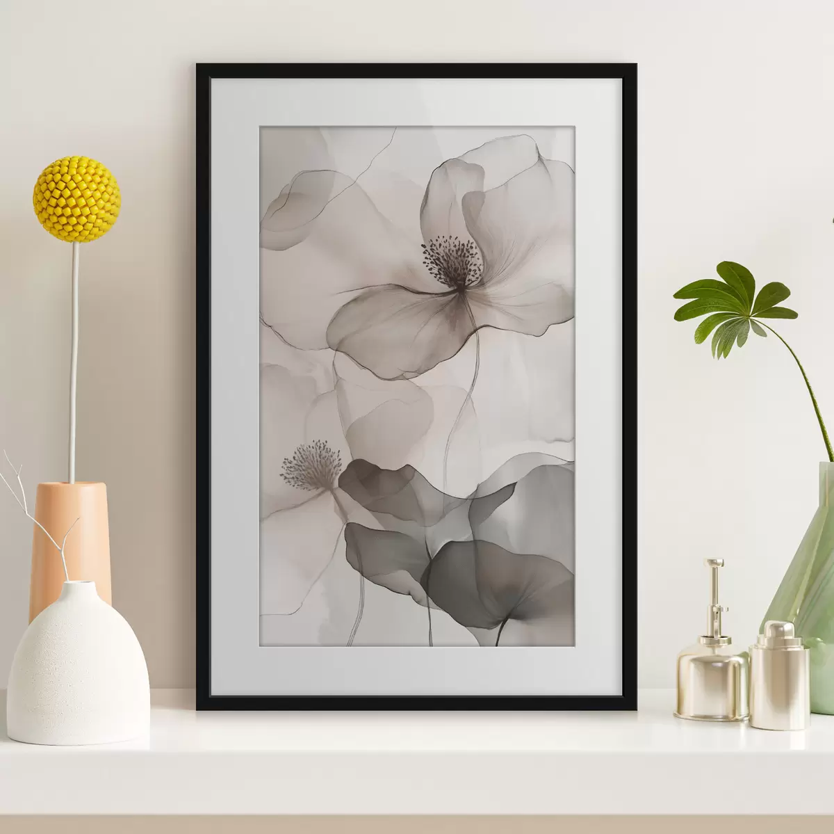 Poster Motifs floraux en voile f50752