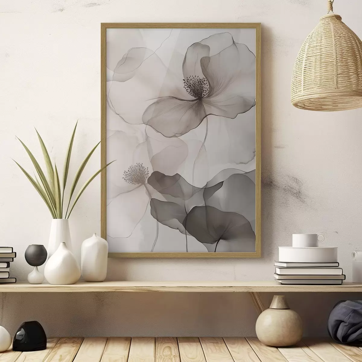 Poster Motifs floraux en voile f50752