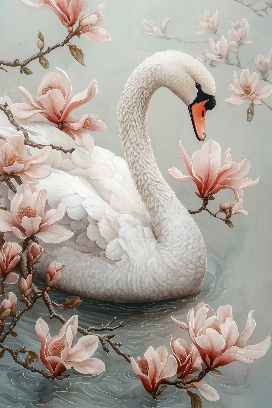 Papier peint La grâce de Blanche-Neige au bord de l'eau f50754