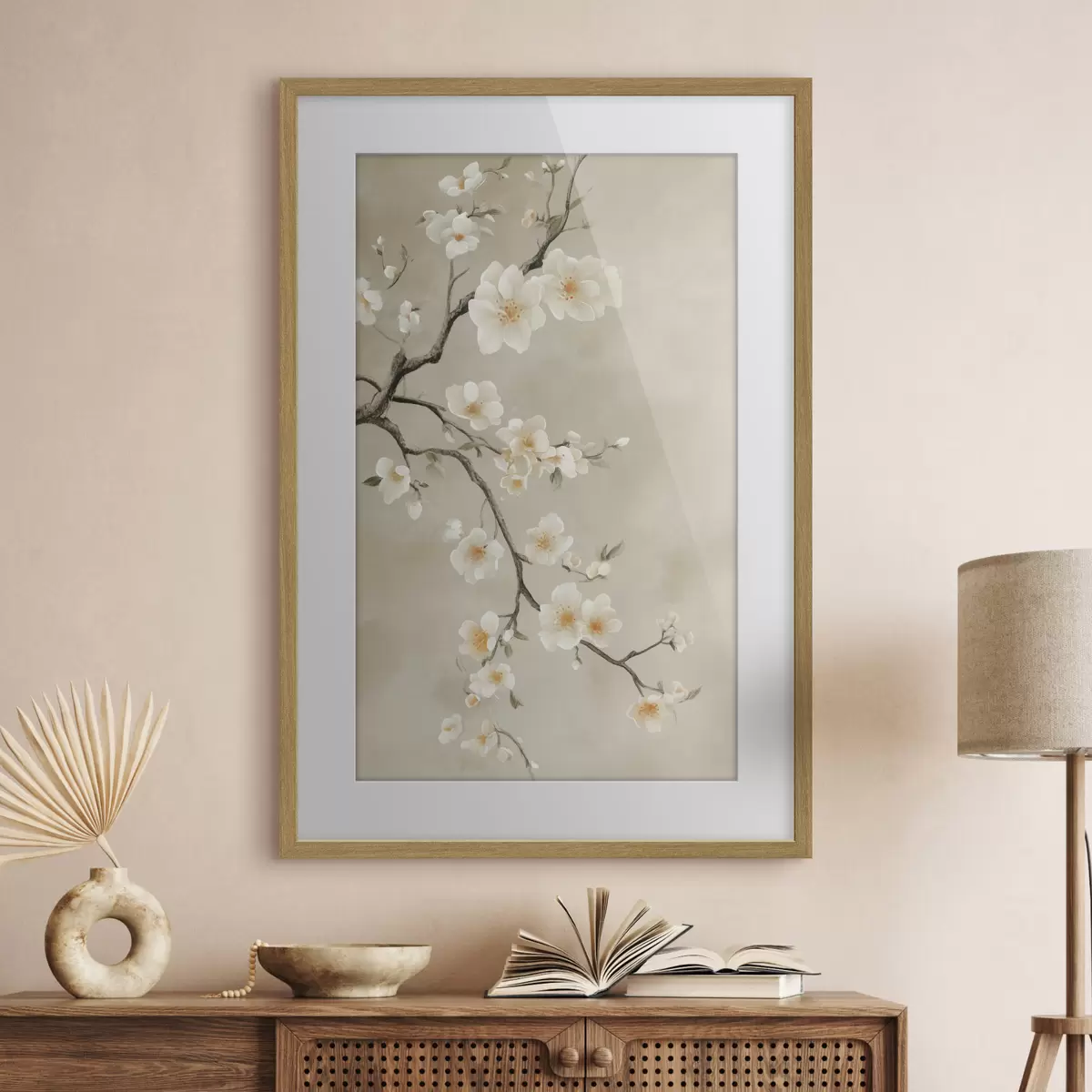 Poster Branches blanches en fleurs f50758