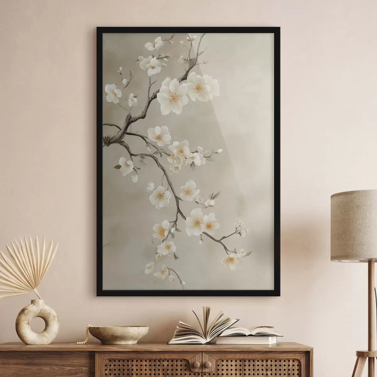 Poster Branches blanches en fleurs f50758