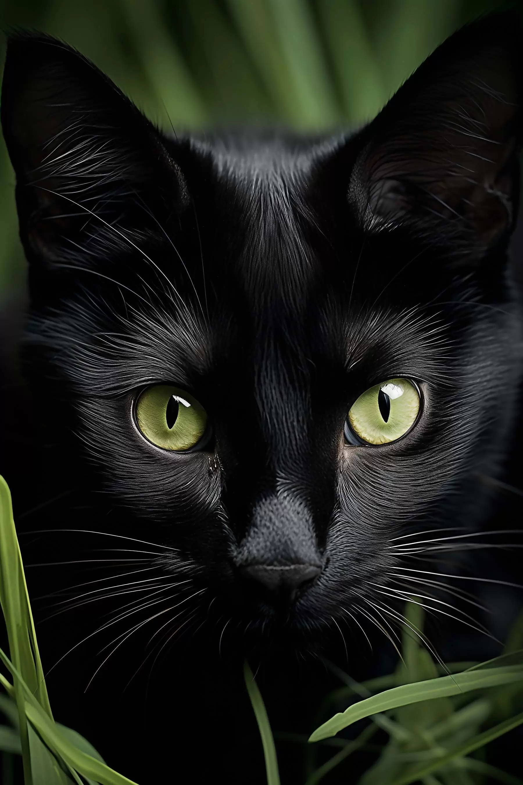 Papier peint Le regard du chat noir sous les tropiques f50761