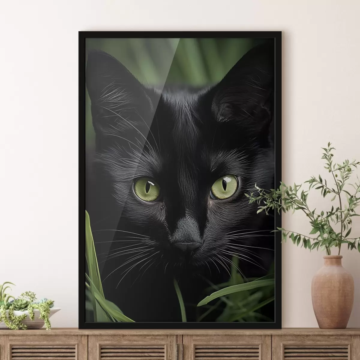 Poster Le regard du chat noir sous les tropiques f50761