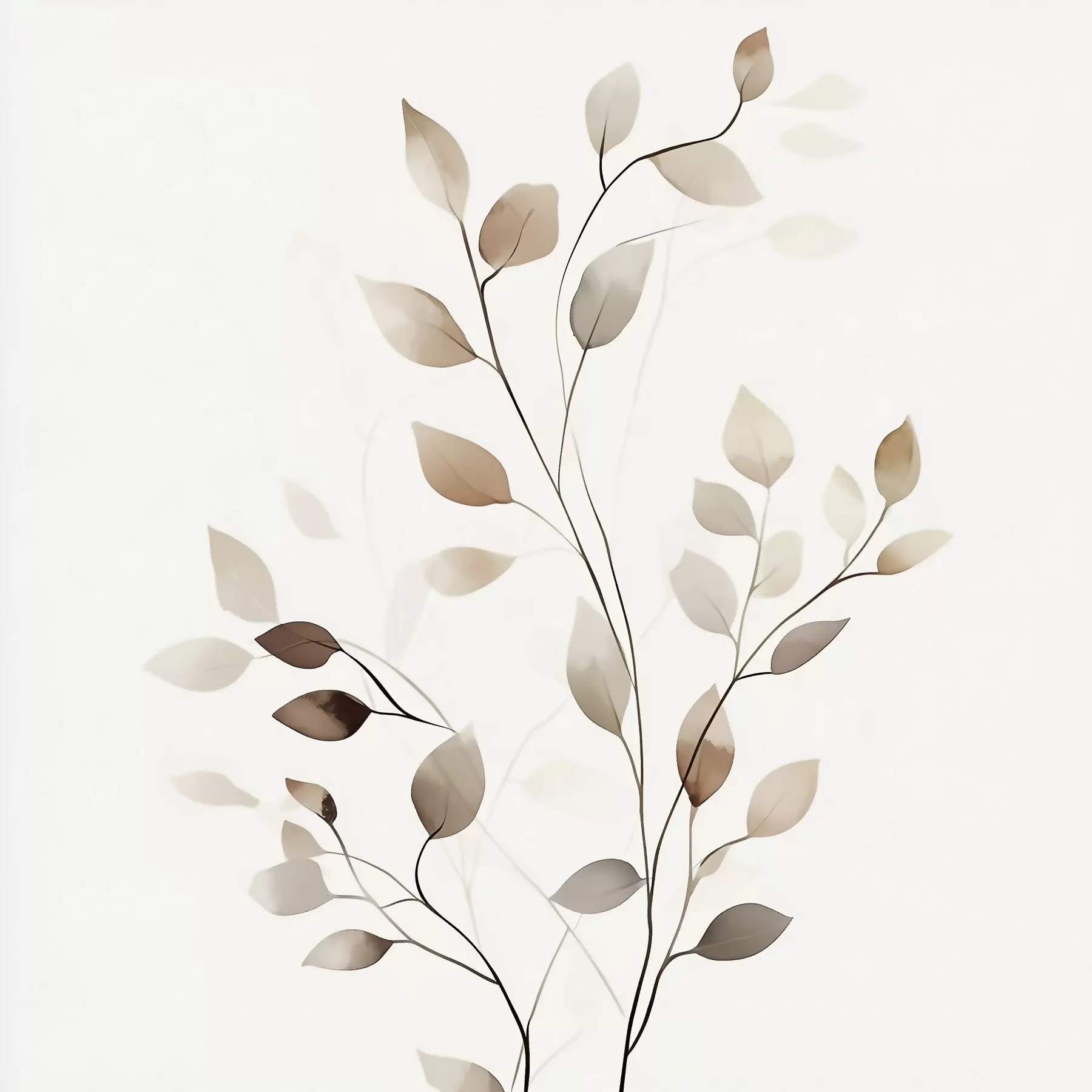 Papier peint Une branche graphique élégante f50763