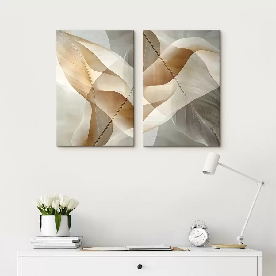 Tableau Courbes de soie et d'ambre m30997