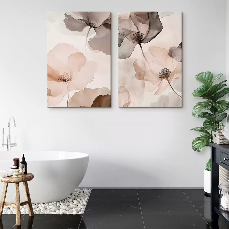 Tableau Fleurs en poudre pour aquarelle m31002