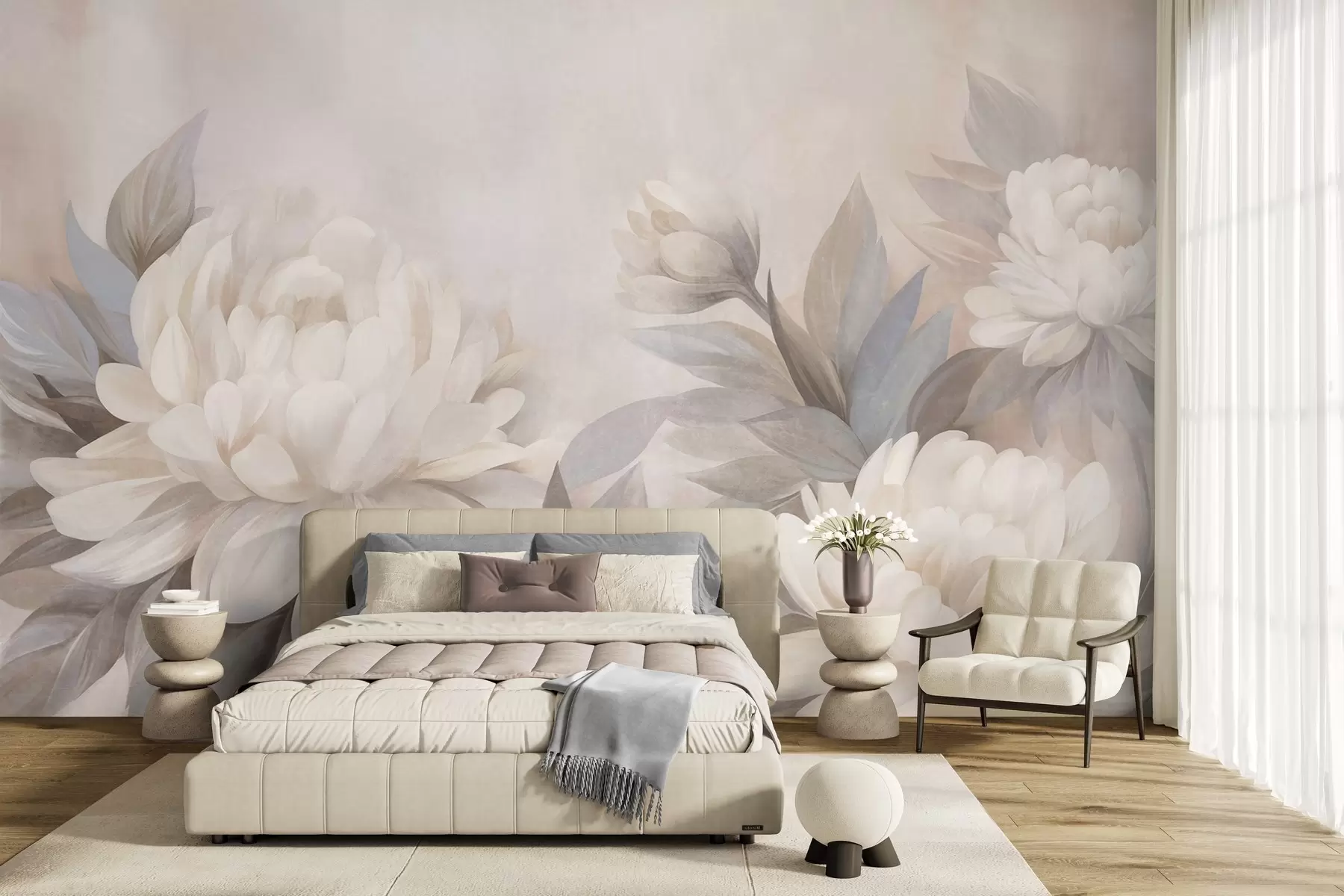 Papier peint Pivoines en pastel w10061