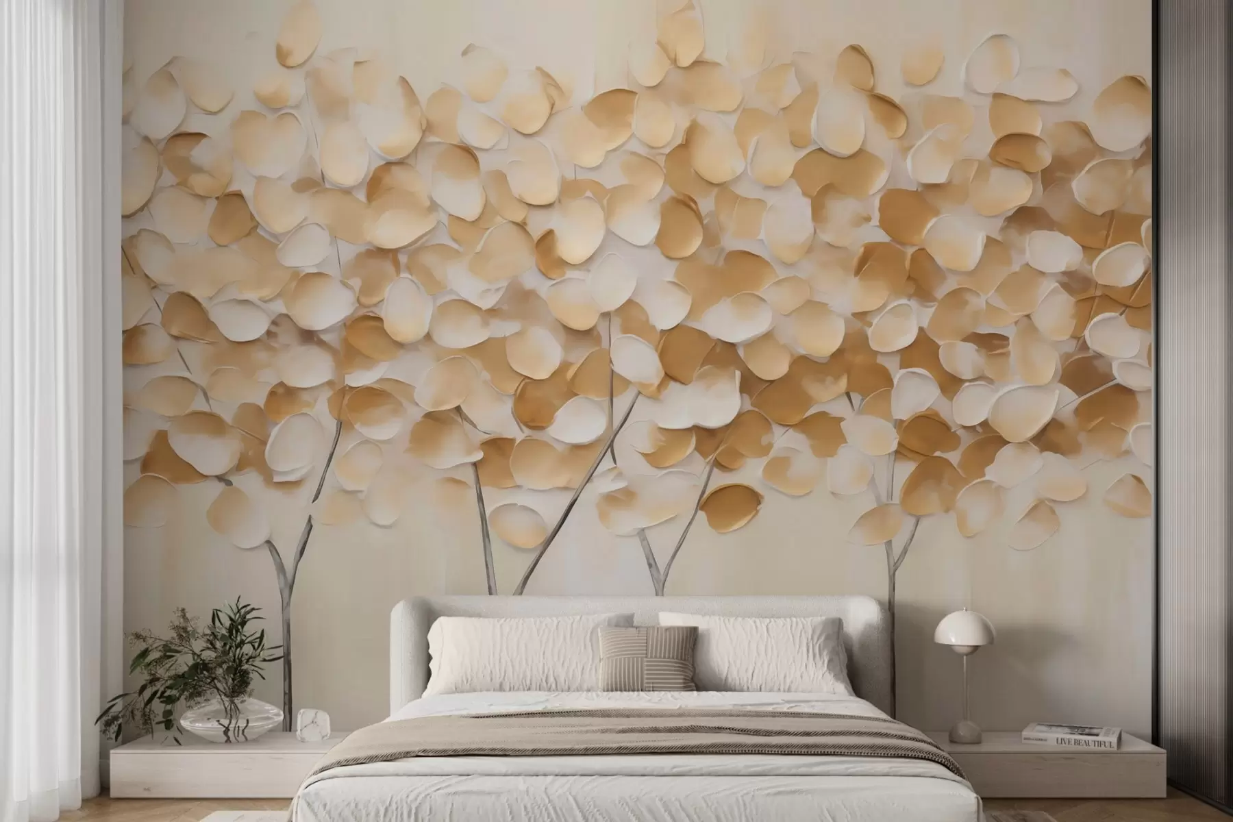 Papier peint Arbres stylisés, imitation d'un tableau w05942
