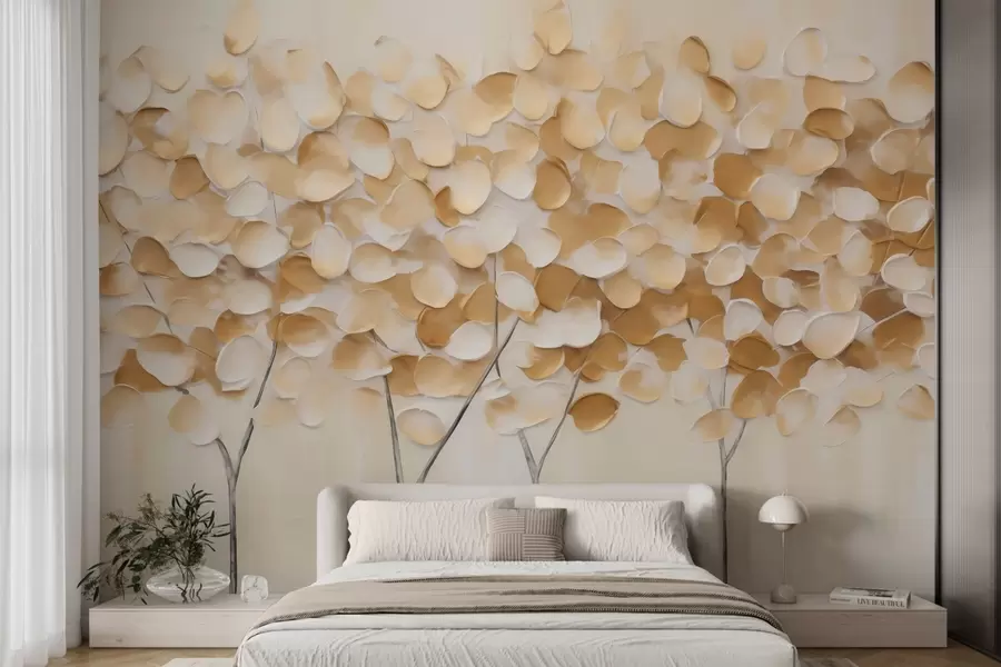 Papier peint Arbres stylisés, imitation d'un tableau w05942