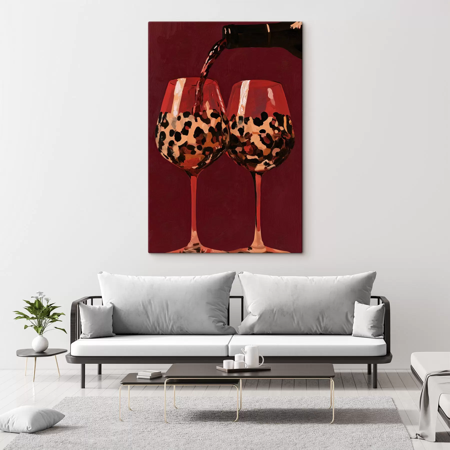 Tableau Deux verres à vin s50900