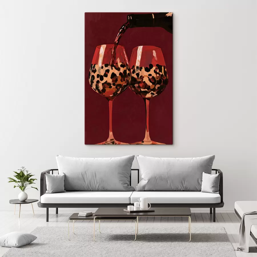 Tableau Deux verres à vin s50900