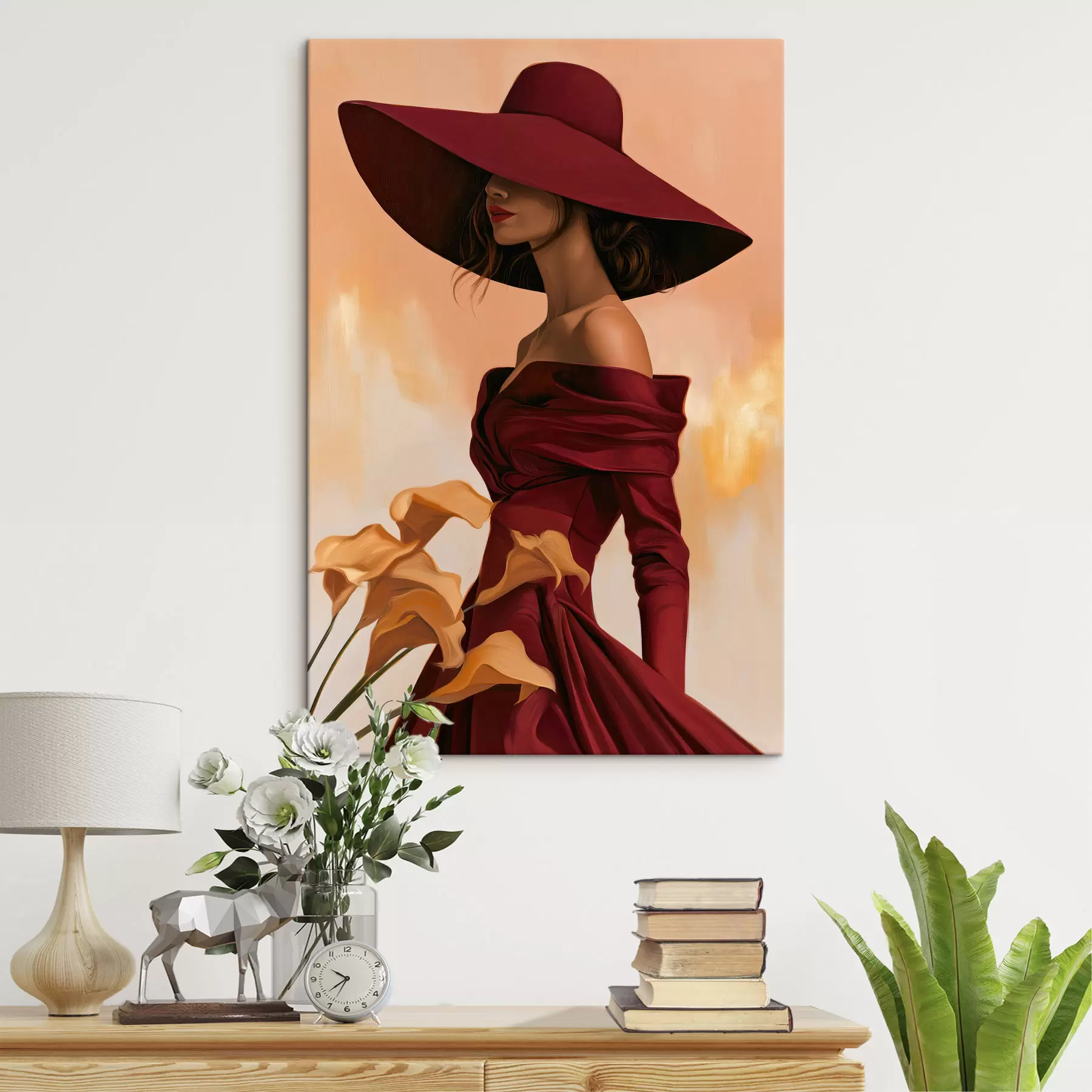 Tableau Une femme au chapeau s50903