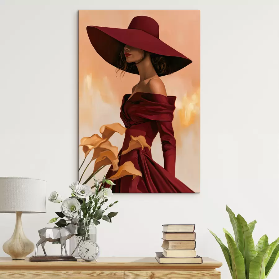 Tableau Une femme au chapeau s50903
