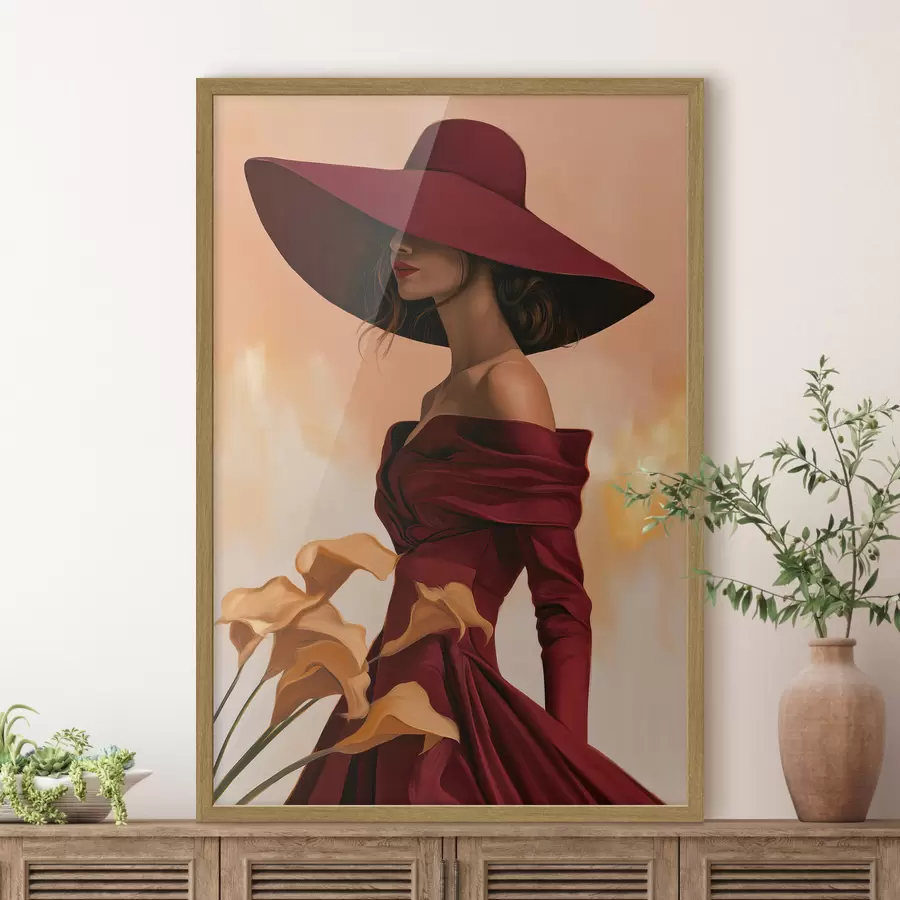 Papier peint Une femme au chapeau f50903