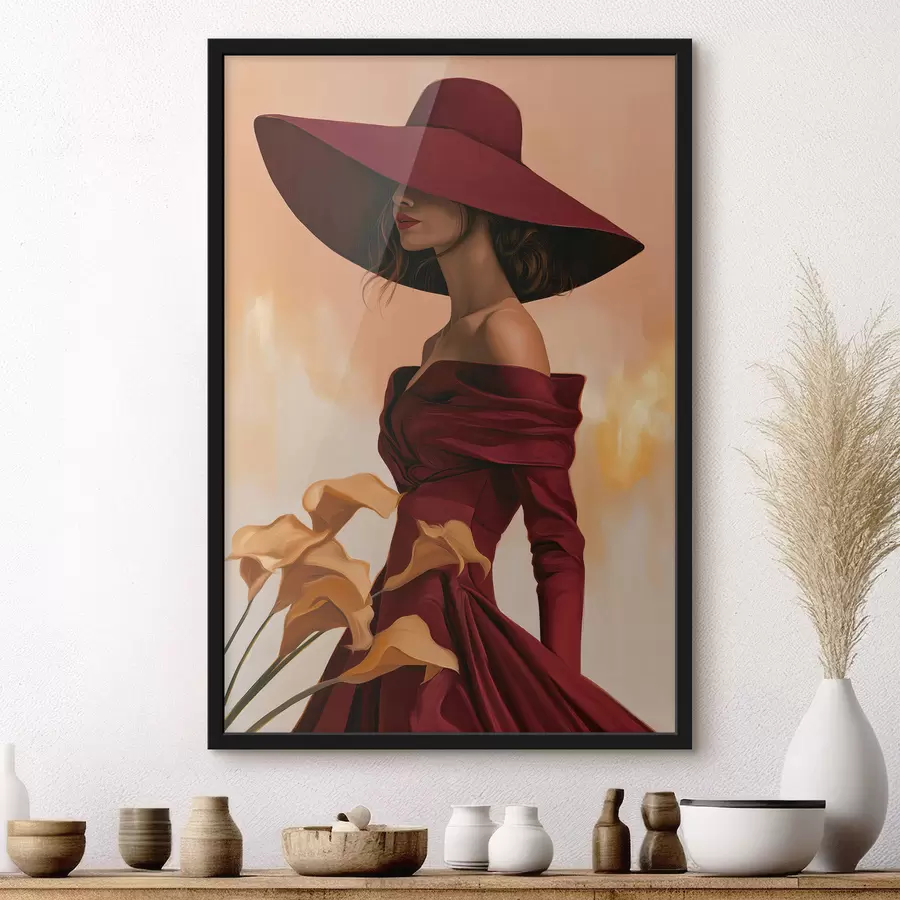 Papier peint Une femme au chapeau f50903