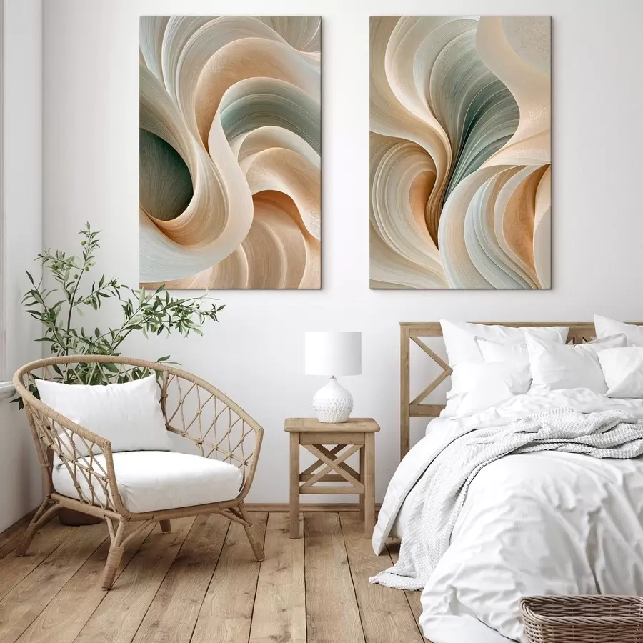 Tableau Vagues abstraites et délicates m31032