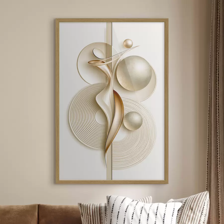Papier peint Élégante figure abstraite avec des boules f50859