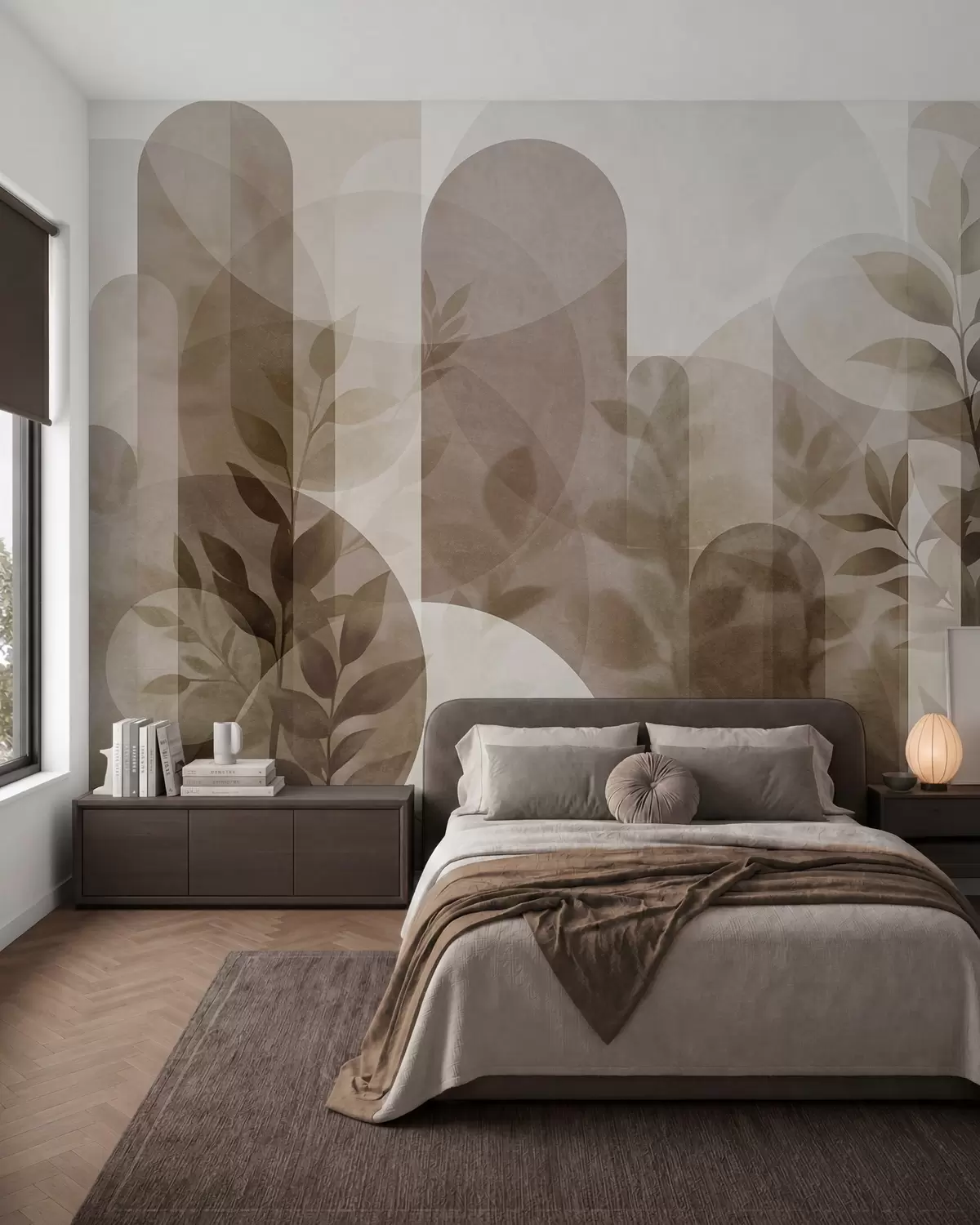 Papier peint Feuilles et arches w10088