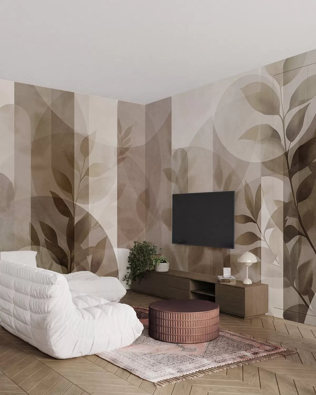 Papier peint Feuilles et arches w10088