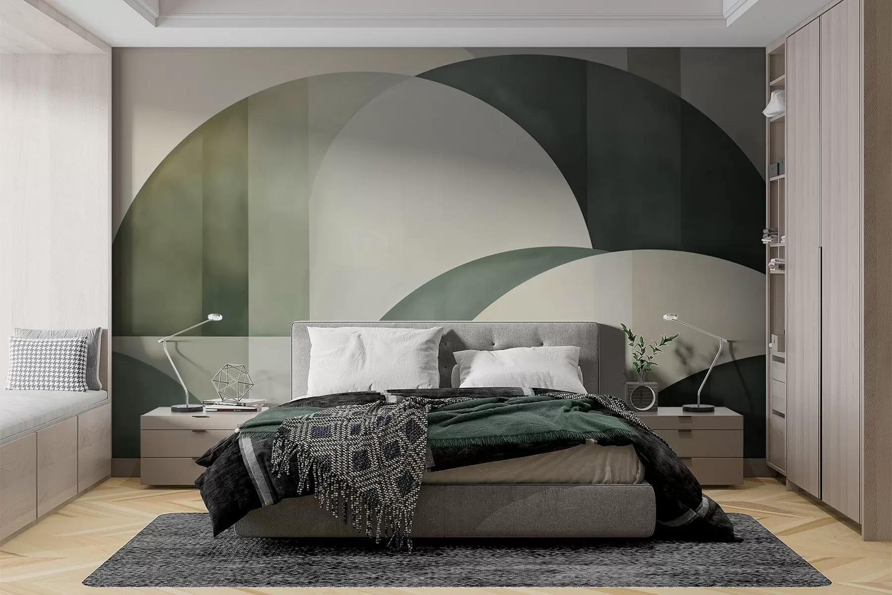Papier peint Arches vertes w05943