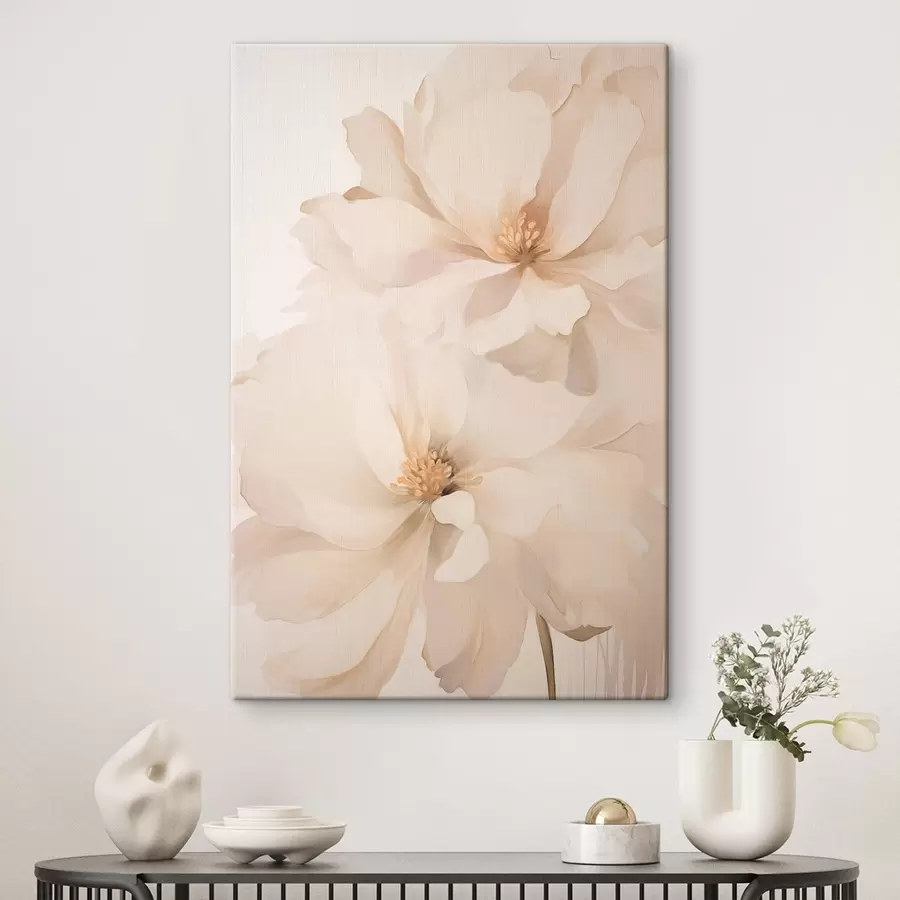 Tableau Pivoine crème délicate s50910