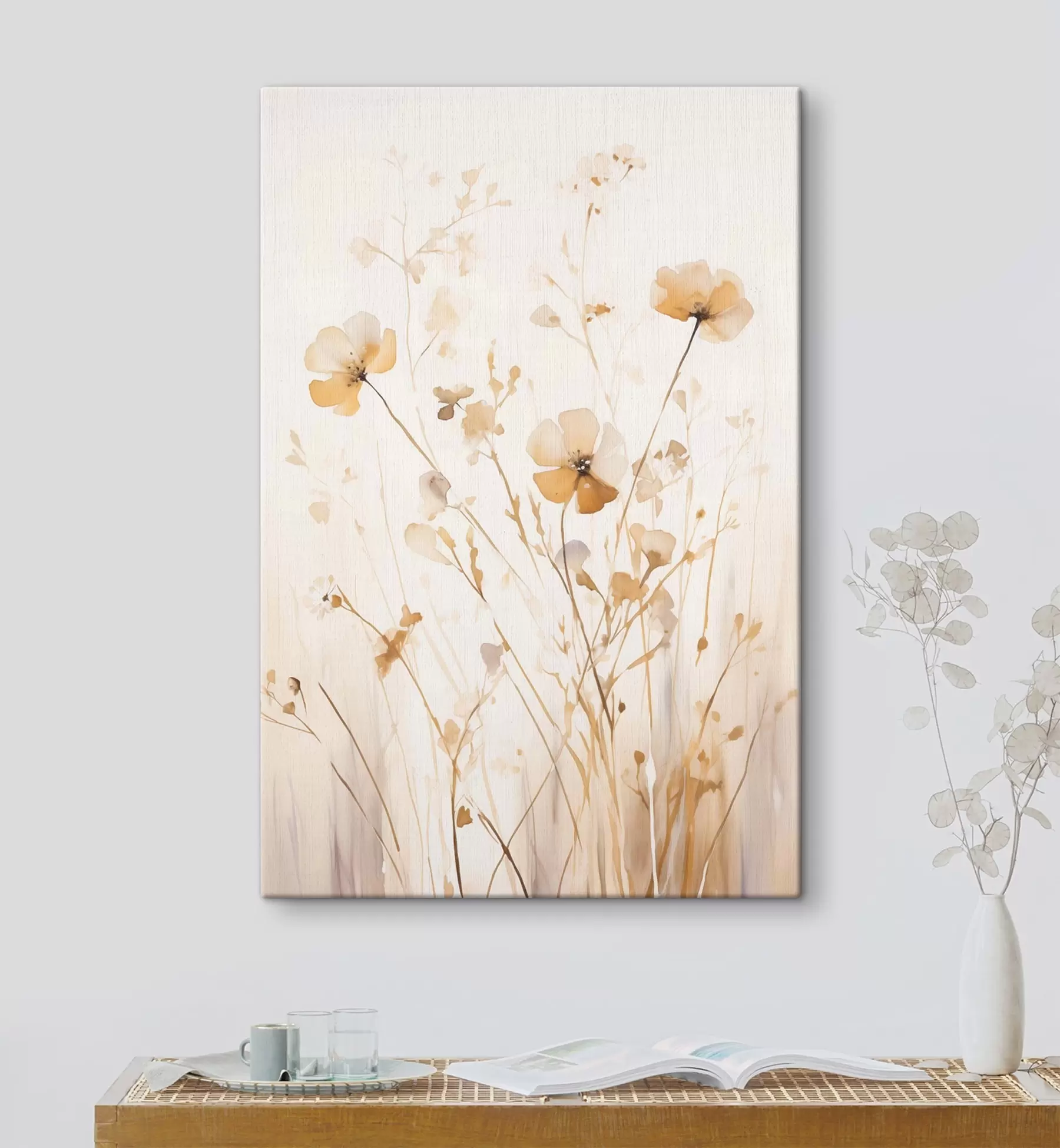 Tableau Fleurs sauvages aériennes baignées de rayons de soleil s50920