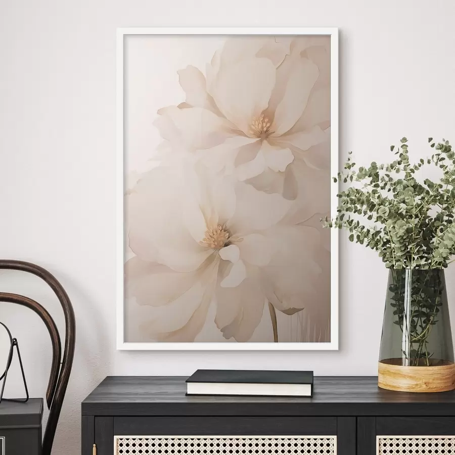 Papier peint Pivoine crème délicate f50910
