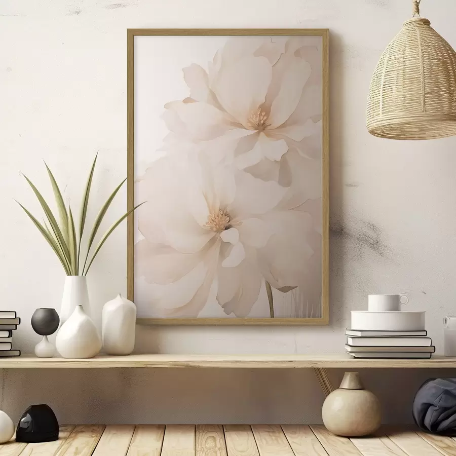 Papier peint Pivoine crème délicate f50910