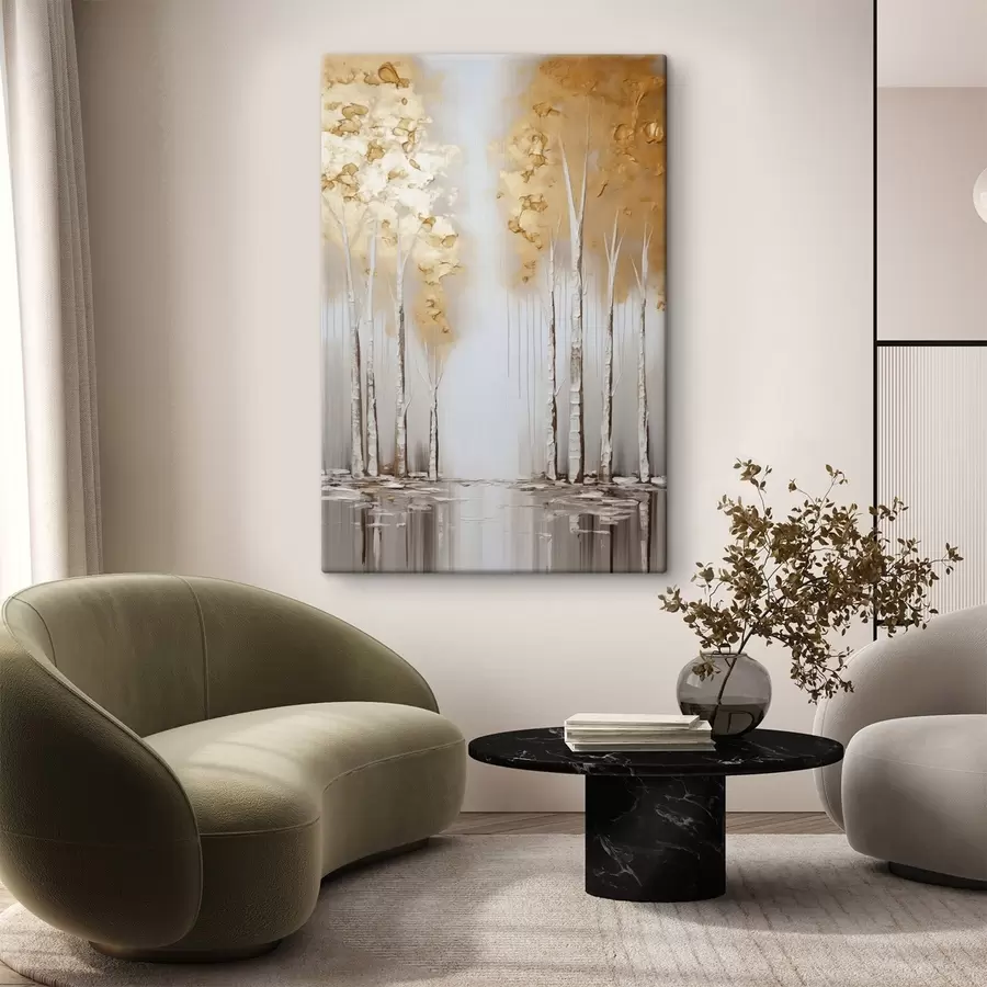 Tableau Arbres texturés au feuillage abstrait, art moderne s50953