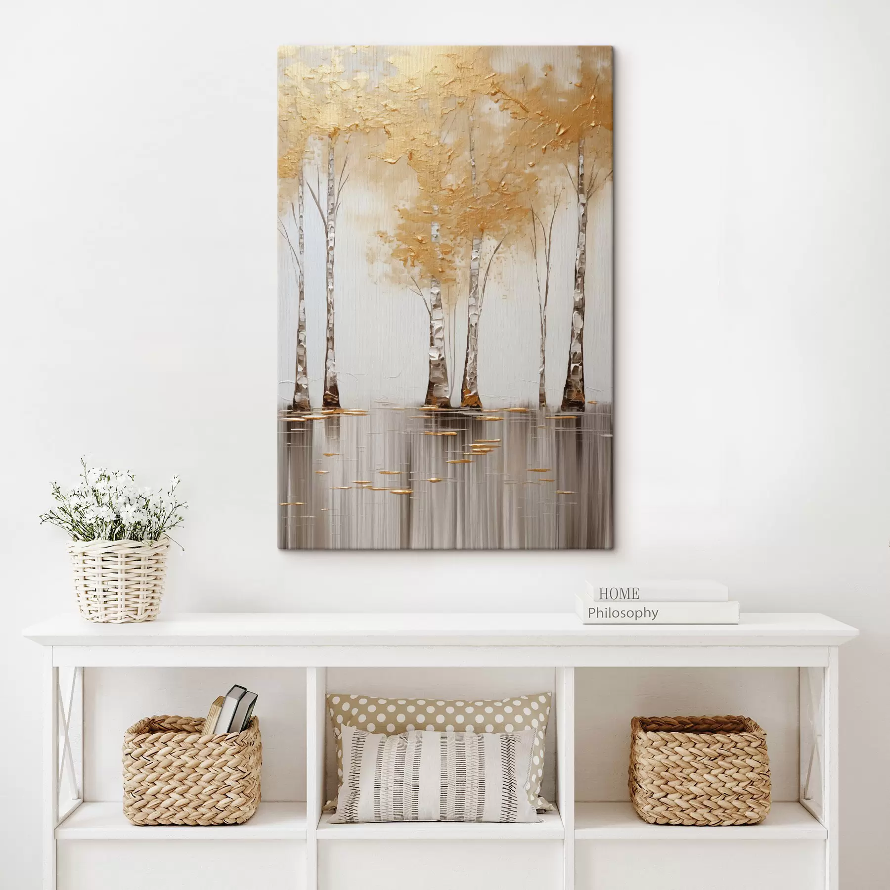 Tableau Arbres texturés au feuillage abstrait, art moderne s50954