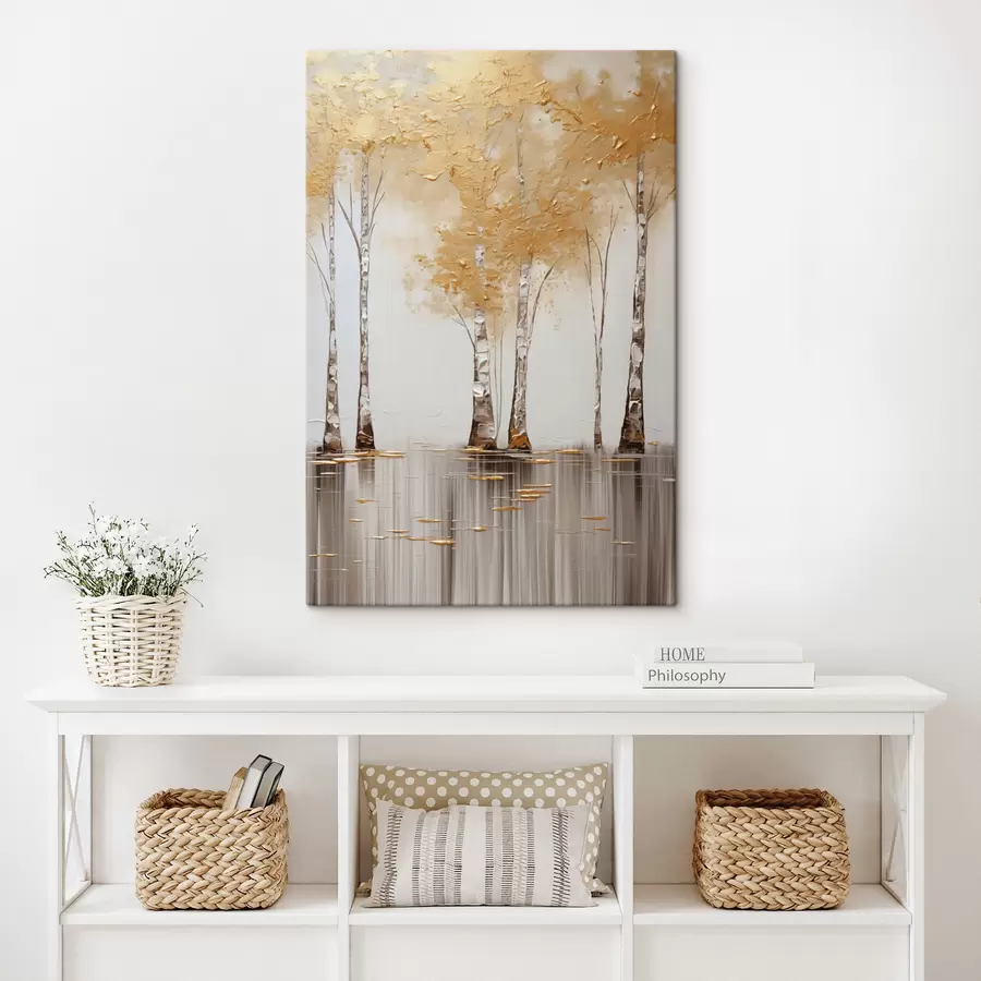 Tableau Arbres texturés au feuillage abstrait, art moderne s50954