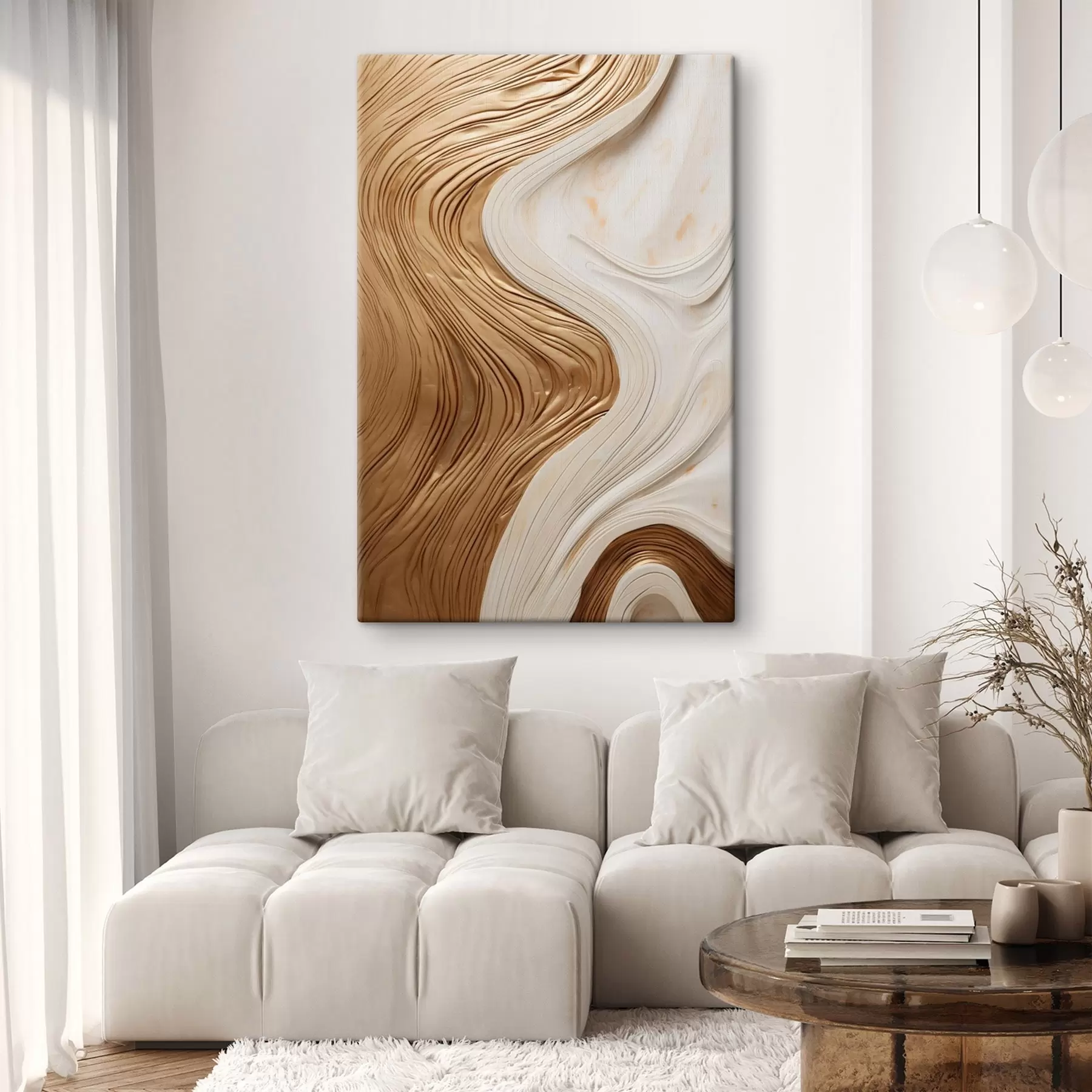 Tableau Tourbillon de lignes ambrées s50962