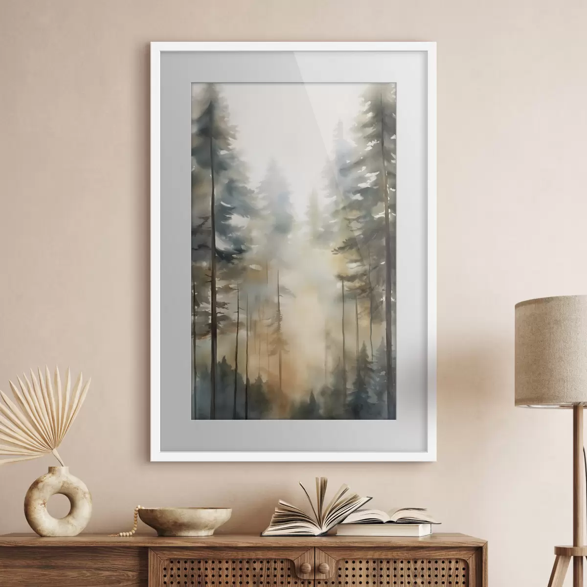 Poster Soleil parmi les pins f50948