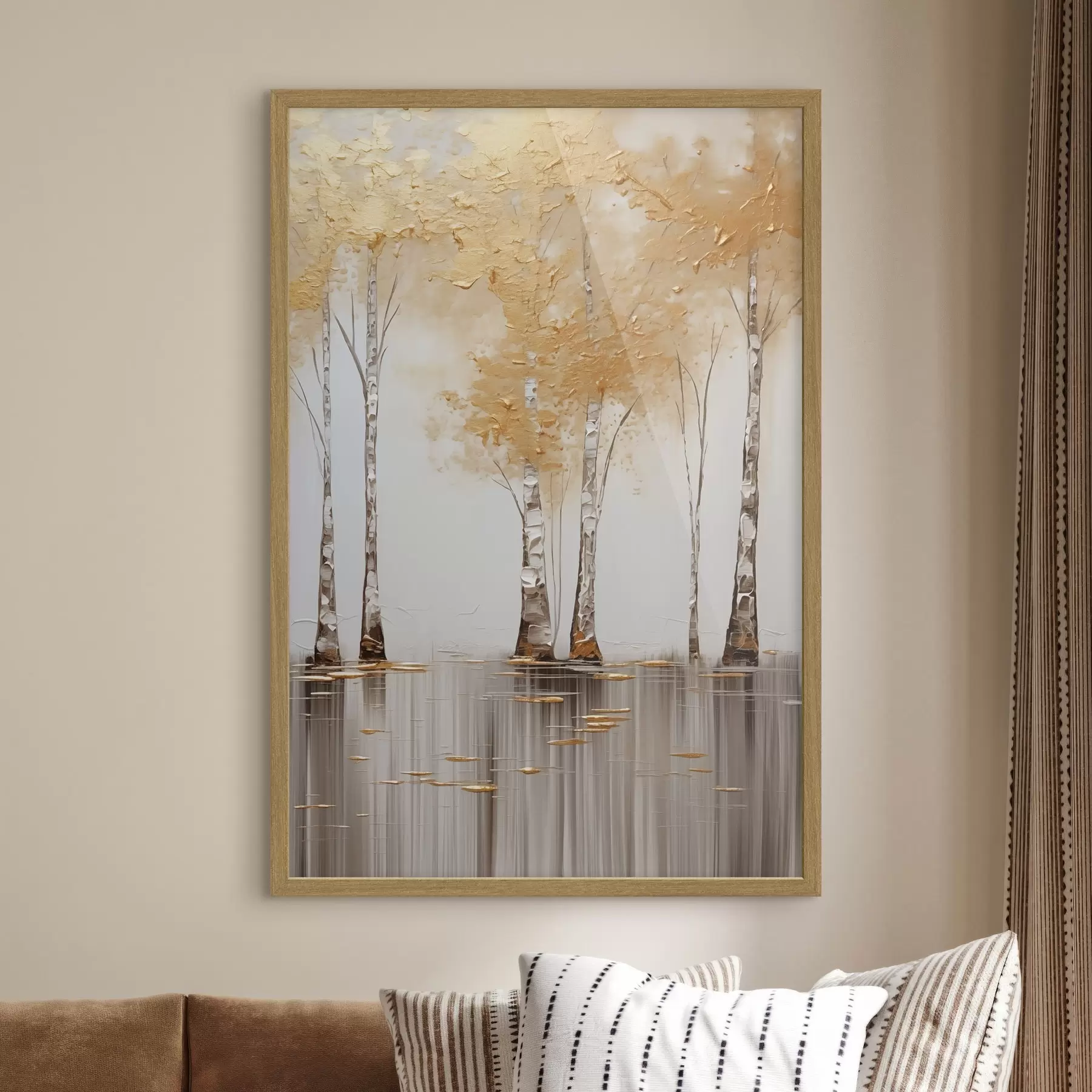 Papier peint Arbres texturés au feuillage abstrait, art moderne f50954