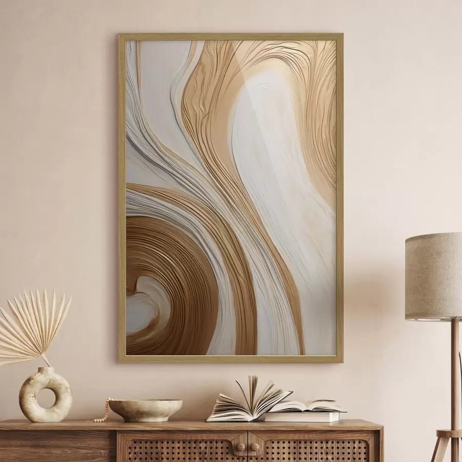 Papier peint Des lignes tourbillonnantes abstraites qui donnent naissance à un art minimaliste moderne et texturé f50961