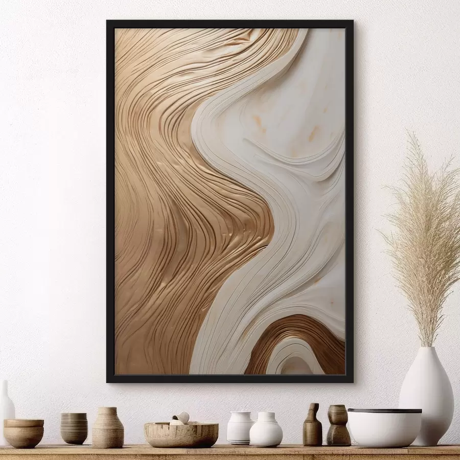 Papier peint Des lignes tourbillonnantes abstraites qui donnent naissance à un art minimaliste moderne et texturé f50962