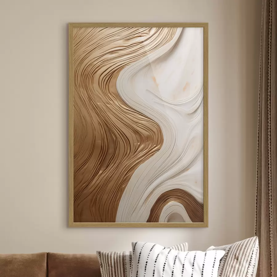 Papier peint Des lignes tourbillonnantes abstraites qui donnent naissance à un art minimaliste moderne et texturé f50962