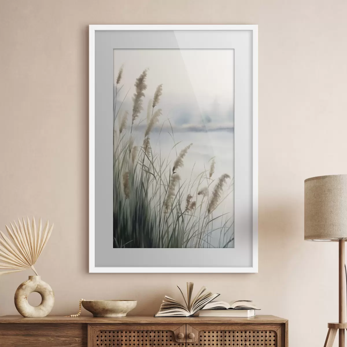 Poster Herbes dans la brume f50963