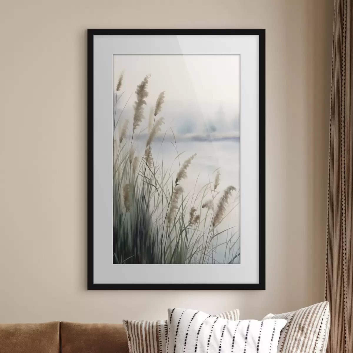Poster Herbes dans la brume f50963