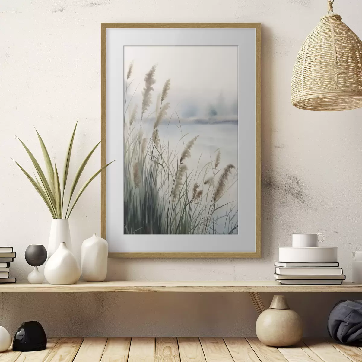 Poster Herbes dans la brume f50963