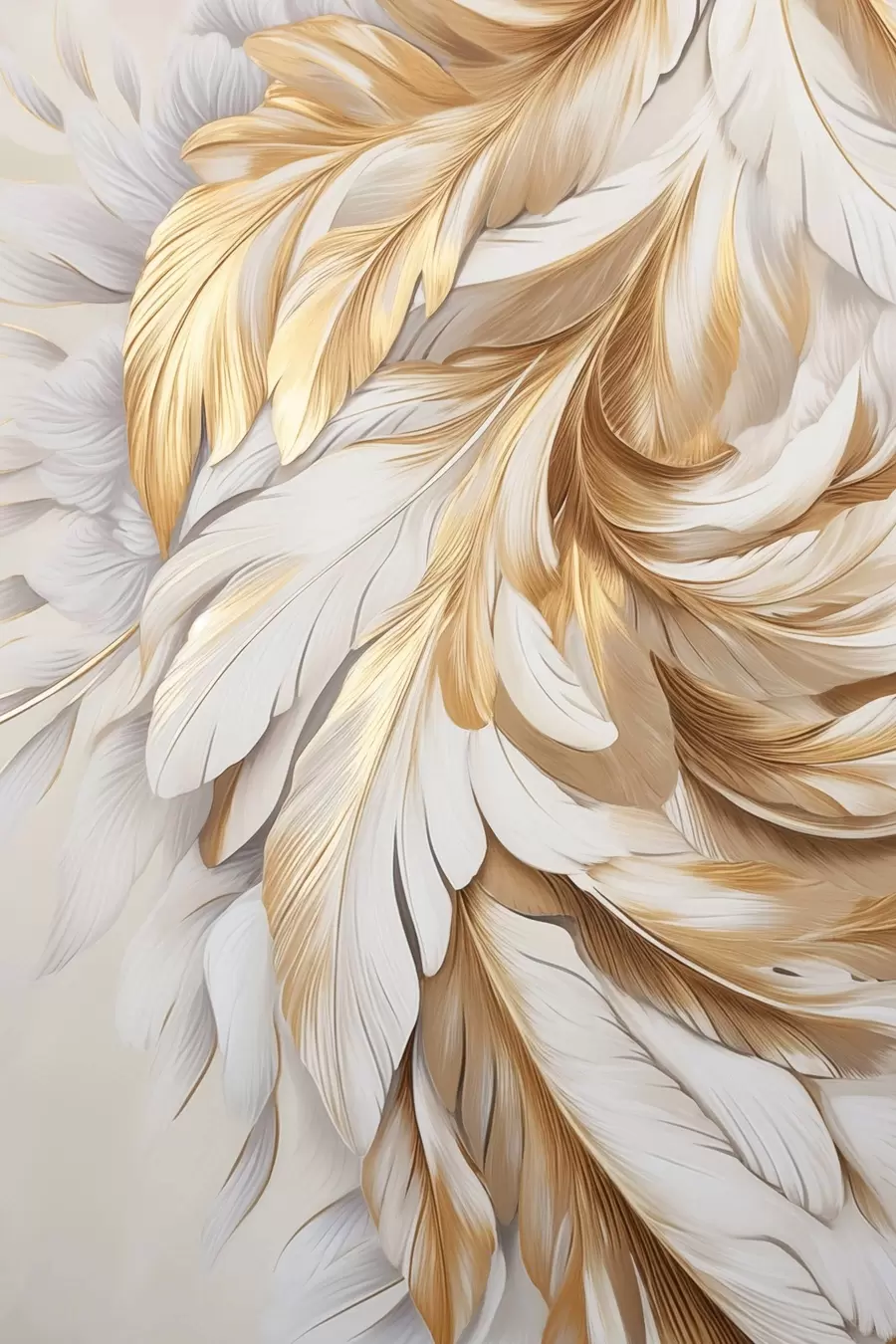 Papier peint De grandes plumes décoratives, des détails raffinés et une texture délicate f50969