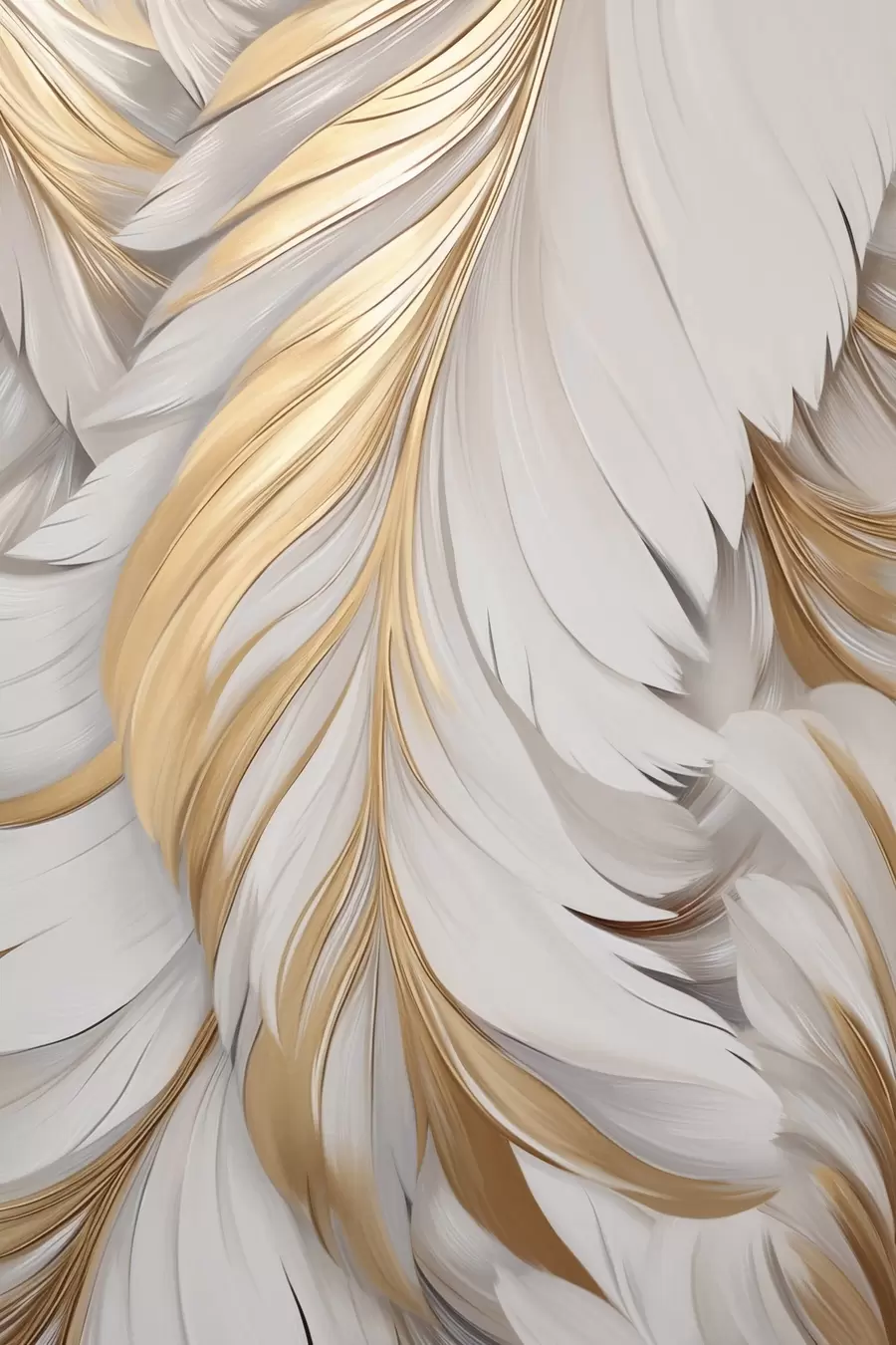 Papier peint De grandes plumes décoratives, des détails raffinés et une texture délicate f50970