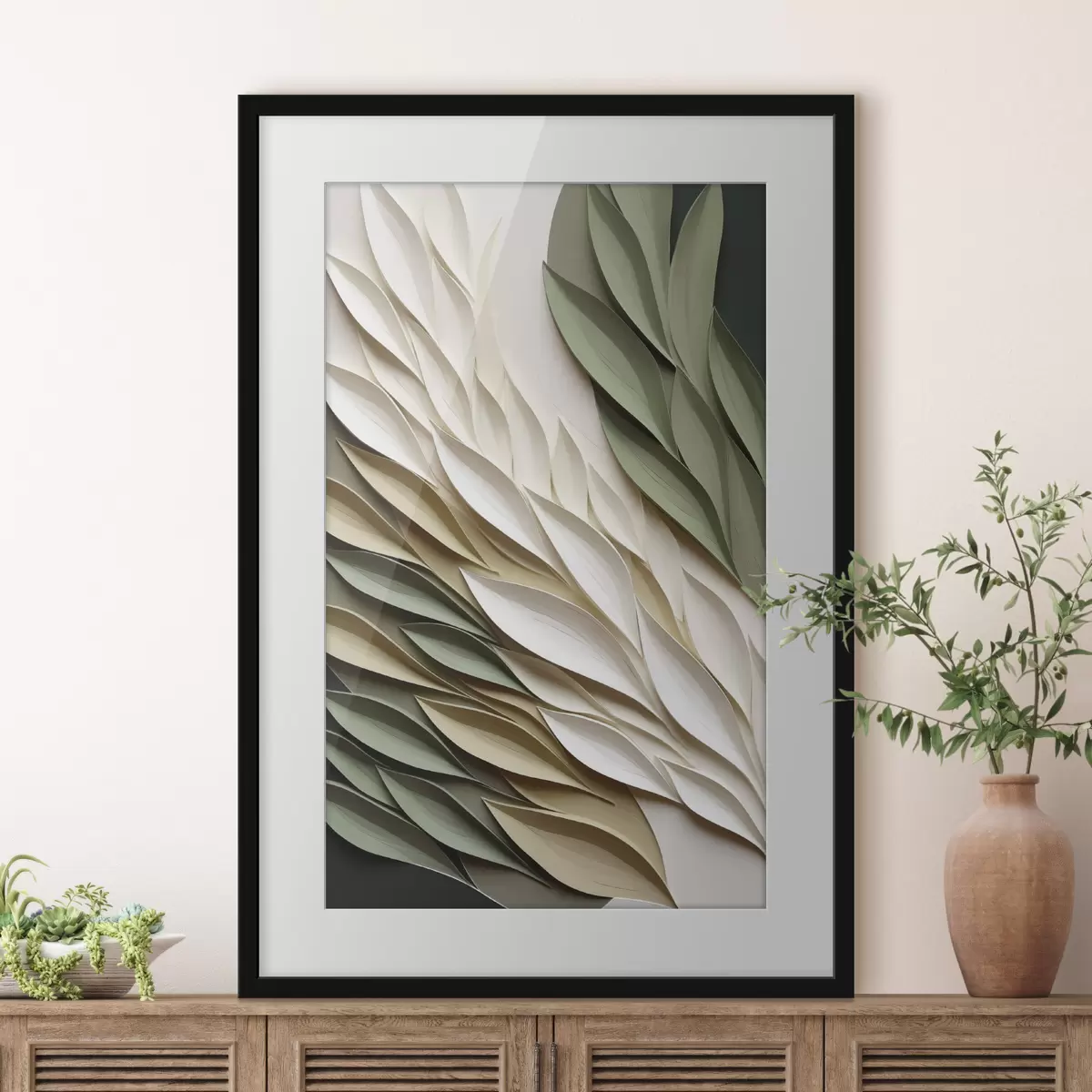 Poster Ailes de feuilles vertes f50976
