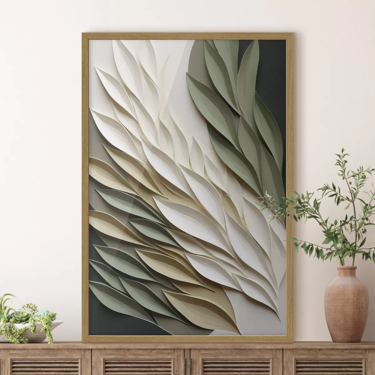 Poster Ailes de feuilles vertes f50976