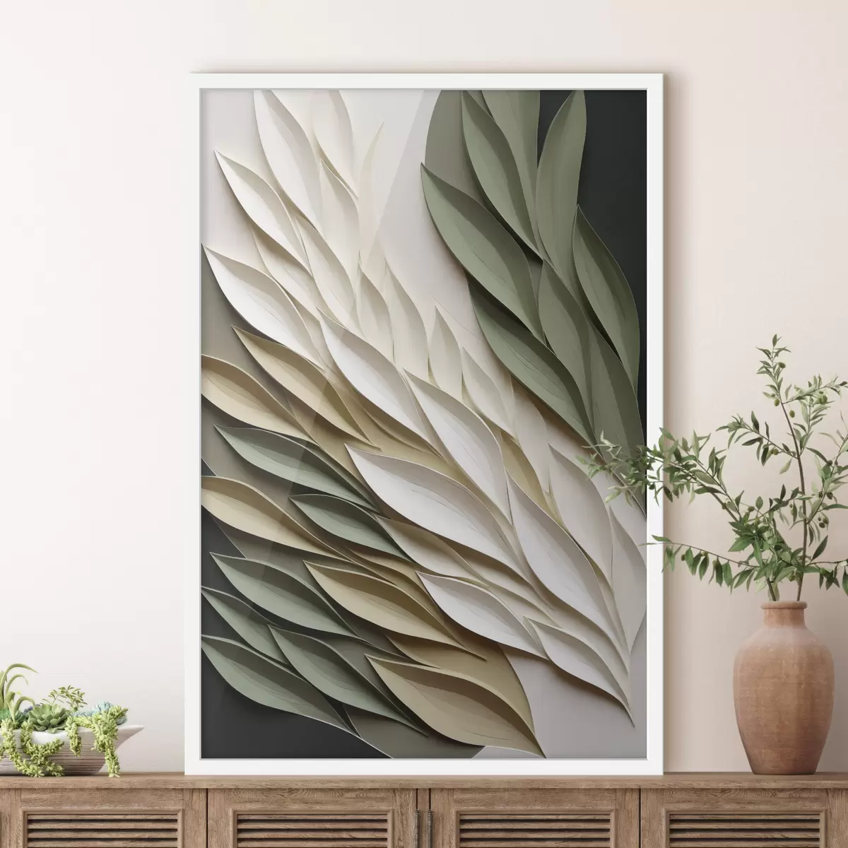 Poster Ailes de feuilles vertes f50976