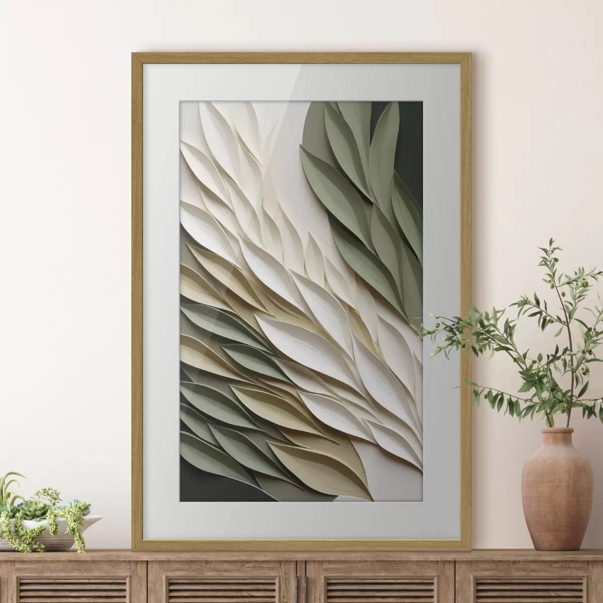 Poster Ailes de feuilles vertes f50976