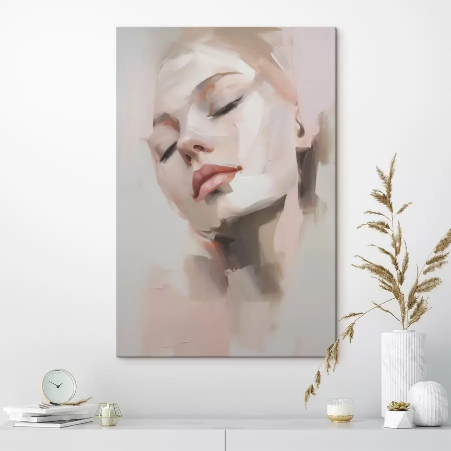Tableau Portrait abstrait d'une jeune femme s50977