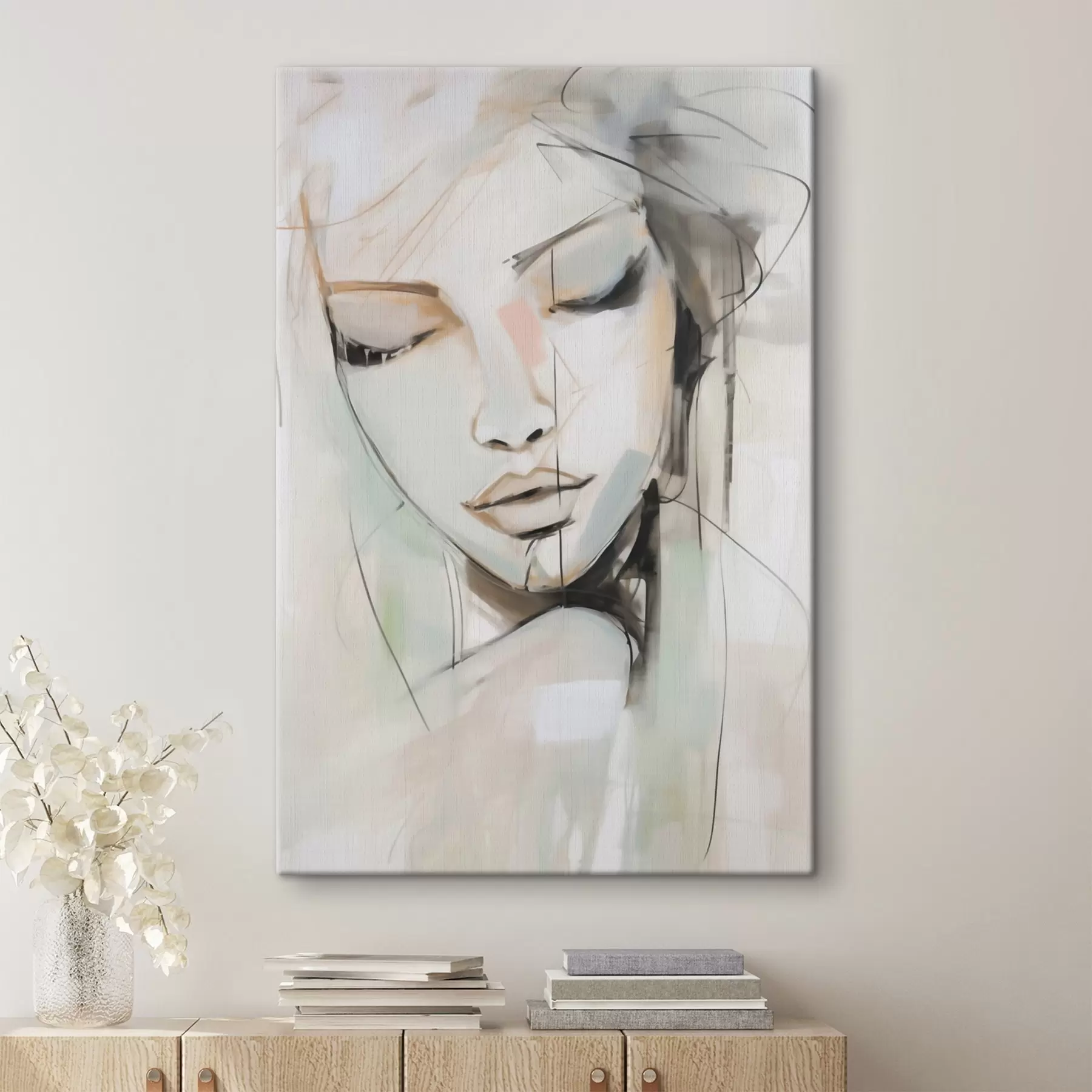 Tableau Portrait aux traits de crayon s50979